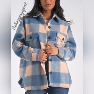 NWT $110 Elan Blue Plaid Jacket